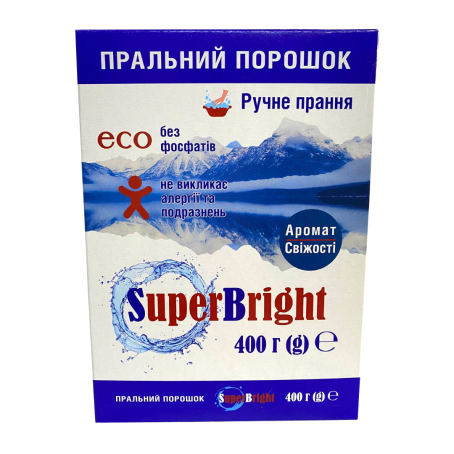 Пральний порошок "Super Bright" для ручного прання, 400 г